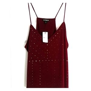 (NWT) Express burgundy studded top Sz m